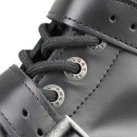 Angry Itch 10-Loch 3-Buckle Leder Stiefel Schwarz Größe 36