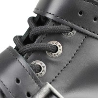 Angry Itch 10-Loch 3-Buckle Leder Stiefel Schwarz Größe 37