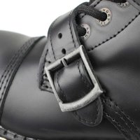 Angry Itch 10-Loch 3-Buckle Leder Stiefel Schwarz Größe 38