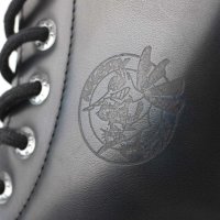 Angry Itch 08-Loch Leder Stiefel Blue Rub-Off Größe 38