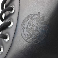 Angry Itch 08-Loch Leder Stiefel Blue Rub-Off Größe 42