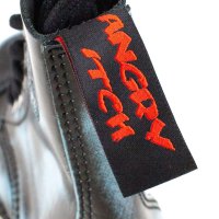 Angry Itch 08-Loch Leder Stiefel Denim Rub-Off Größe 38