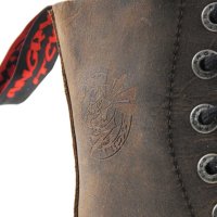 Angry Itch 08-Loch Leder Stiefel Vintage Braun Größe 37