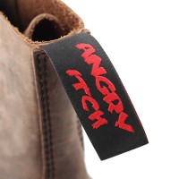 Angry Itch 08-Loch Leder Stiefel Vintage Braun Größe 38