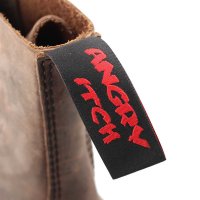 Angry Itch 08-Loch Leder Stiefel Vintage Braun Größe 40