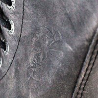 Angry Itch 08-Loch Leder Stiefel Vintage Dunkelbraun Größe 37
