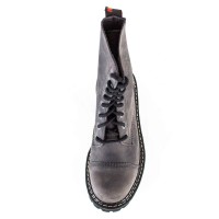 Angry Itch 08-Loch Leder Stiefel Vintage Dunkelbraun Größe 38
