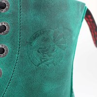 Angry Itch 08-Loch Leder Stiefel Vintage Emerald Größe 44