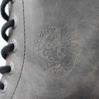 Angry Itch 08-Loch Leder Stiefel Vintage Grau Größe 37