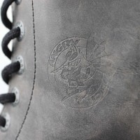 Angry Itch 08-Loch Leder Stiefel Vintage Grau Größe 38
