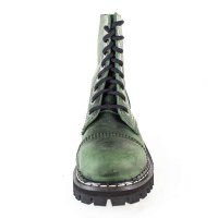 Angry Itch 08-Loch Leder Stiefel Vintage Grün Größe 37