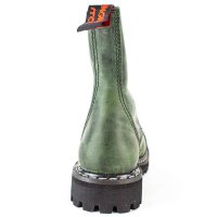 Angry Itch 08-Loch Leder Stiefel Vintage Grün Größe 41