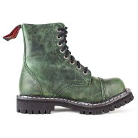Angry Itch 08-Loch Leder Stiefel Vintage Grün Größe 42