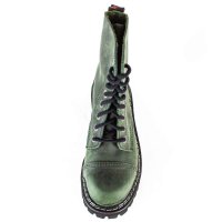 Angry Itch 08-Loch Leder Stiefel Vintage Grün Größe 45