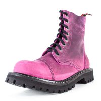 Angry Itch 08-Loch Leder Stiefel Vintage Pink Größe 40