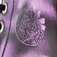 Angry Itch 08-Loch Leder Stiefel Violet Rub-Off Größe 43