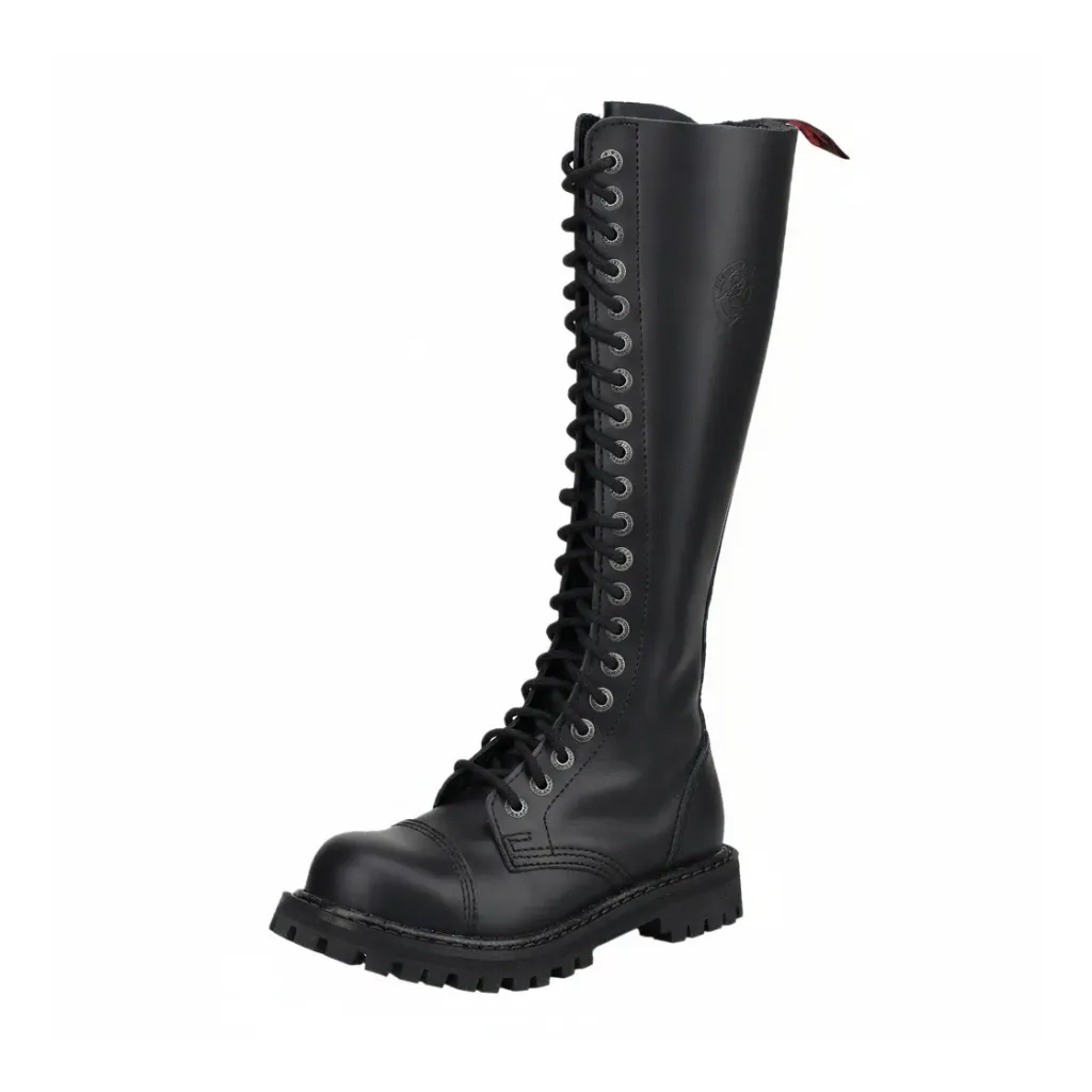 [AI20Z/B/LE-36] Angry Itch 20-Loch Leder Stiefel Schwarz (Gr.36)