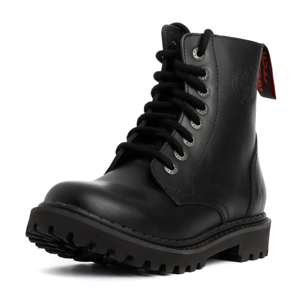 Angry Itch 08-Loch LIGHT Leder Stiefel Schwarz