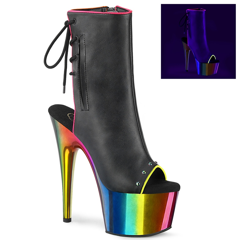 [ADO1018RC-02/B/RBWCH-10] ADORE-1018RC-02 – PU Schwarz Rainbow (Gr.40/41)