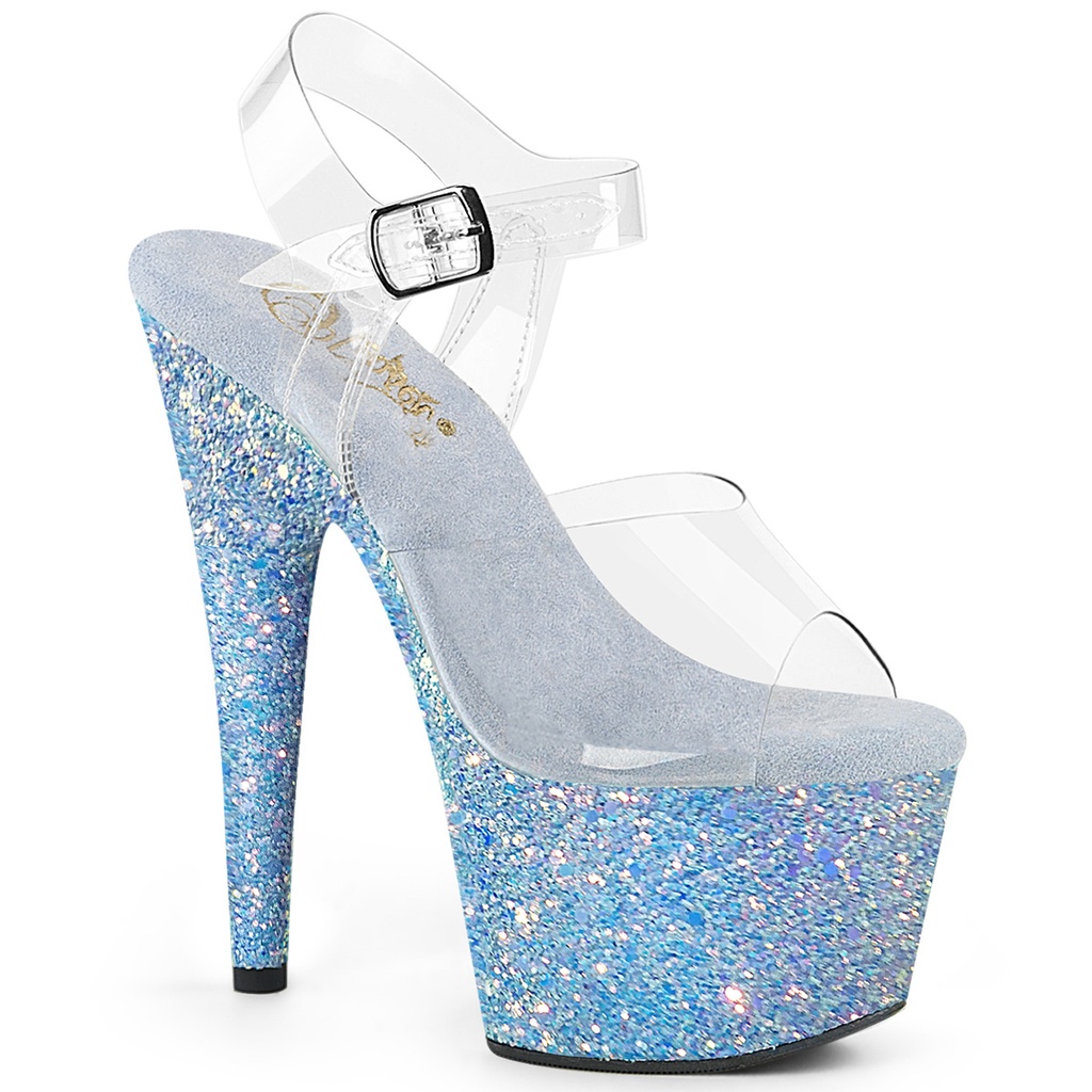 ADORE-708LG - Clr/B. Blue Glitter