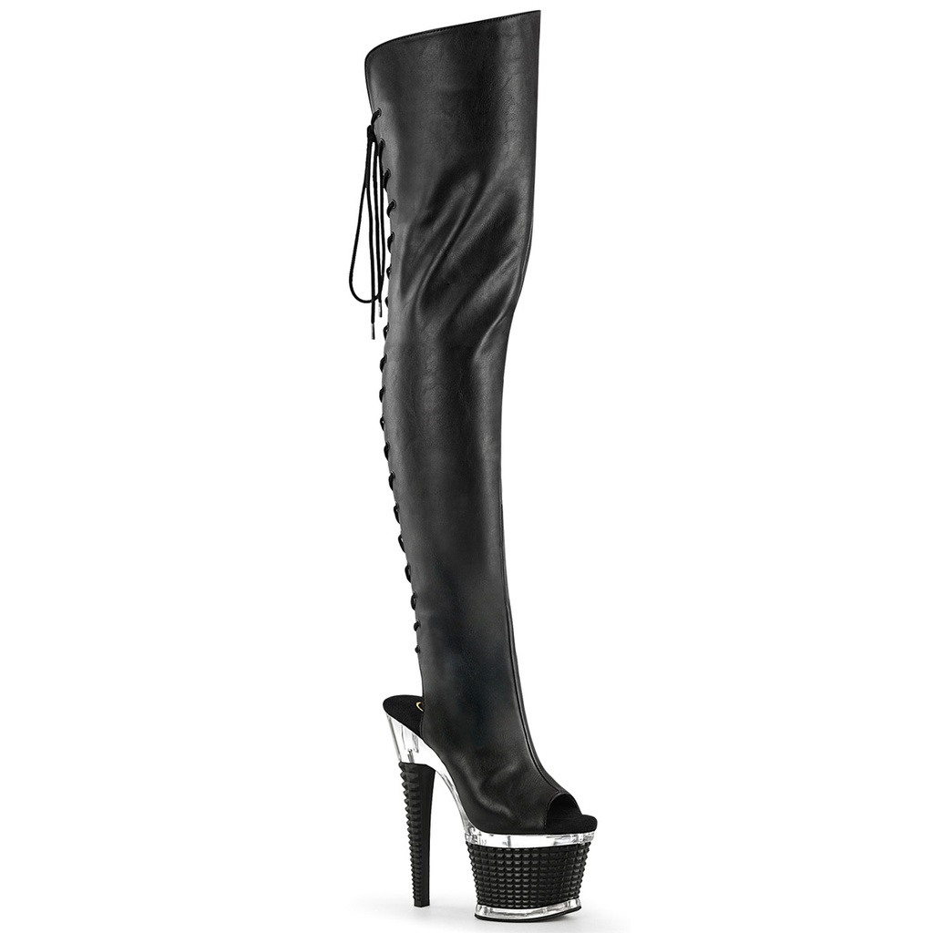 SPECTATOR-3030 - Blk Faux Leather/Clr-Blk Matte