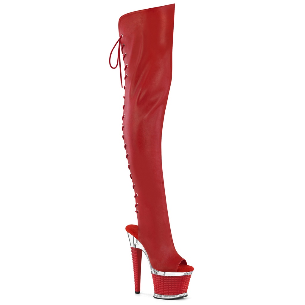 SPECTATOR-3030 - Red Faux Leather/Clr-Red Matte