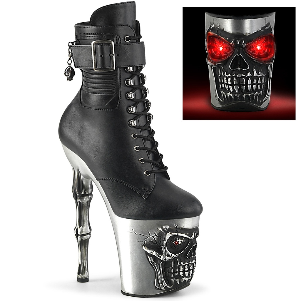 [RAPT1020STR-LT/BPU/S-10] RAPTURE-1020STR-LT - Blk Faux Leather/Slv Matte-Rubbed Blk (40/41 US10)