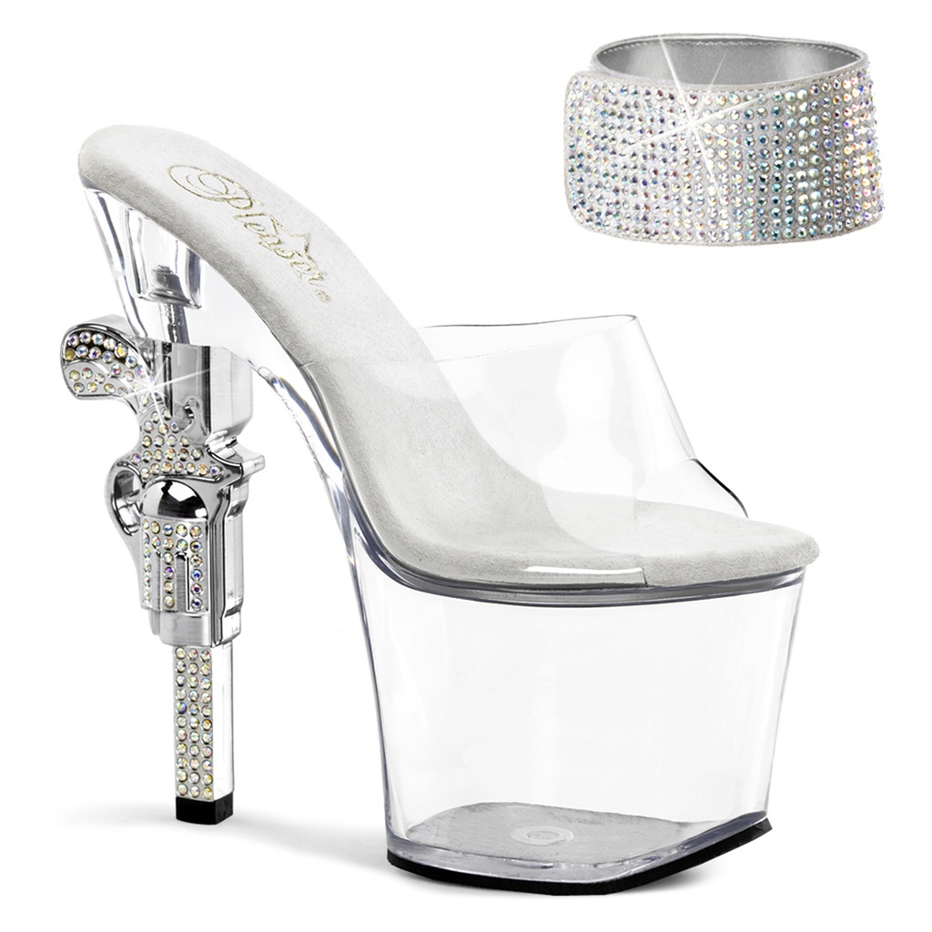 REVOLVER-712 - Transparent  Silber Strass