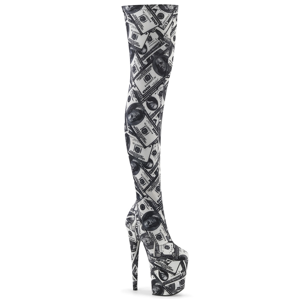 [FLAM3000DP/W-BFA/M-10] FLAMINGO-3000DP - Stoff Schwarz Weiß Dollars (Gr.40/41)