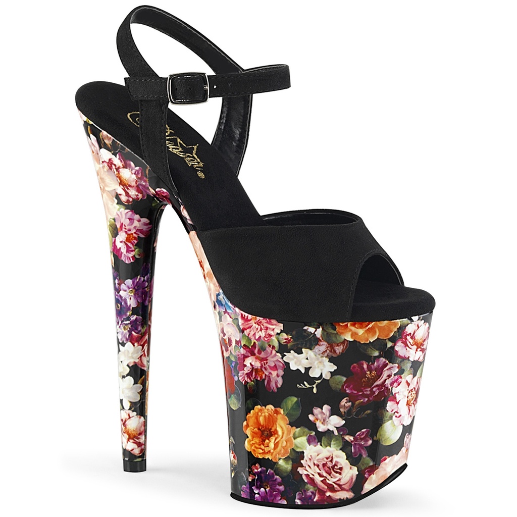 FLAMINGO-809WR - PU Schwarz Blumen