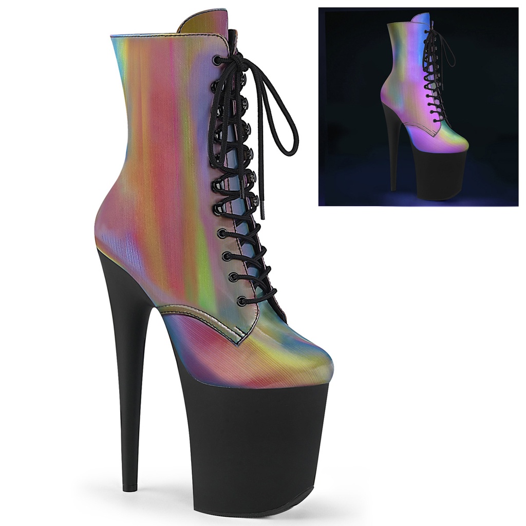 FLAMINGO-1020REFL - PU Rainbow Schwarz