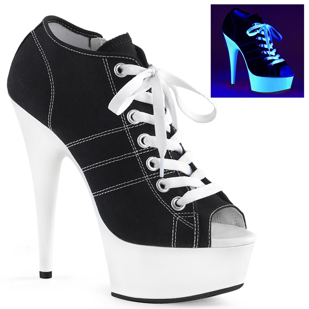 [DEL600SK-01/BCA/NW-10] DELIGHT-600SK-01 - Canvas Schwarz Weiß (Gr.40/41)