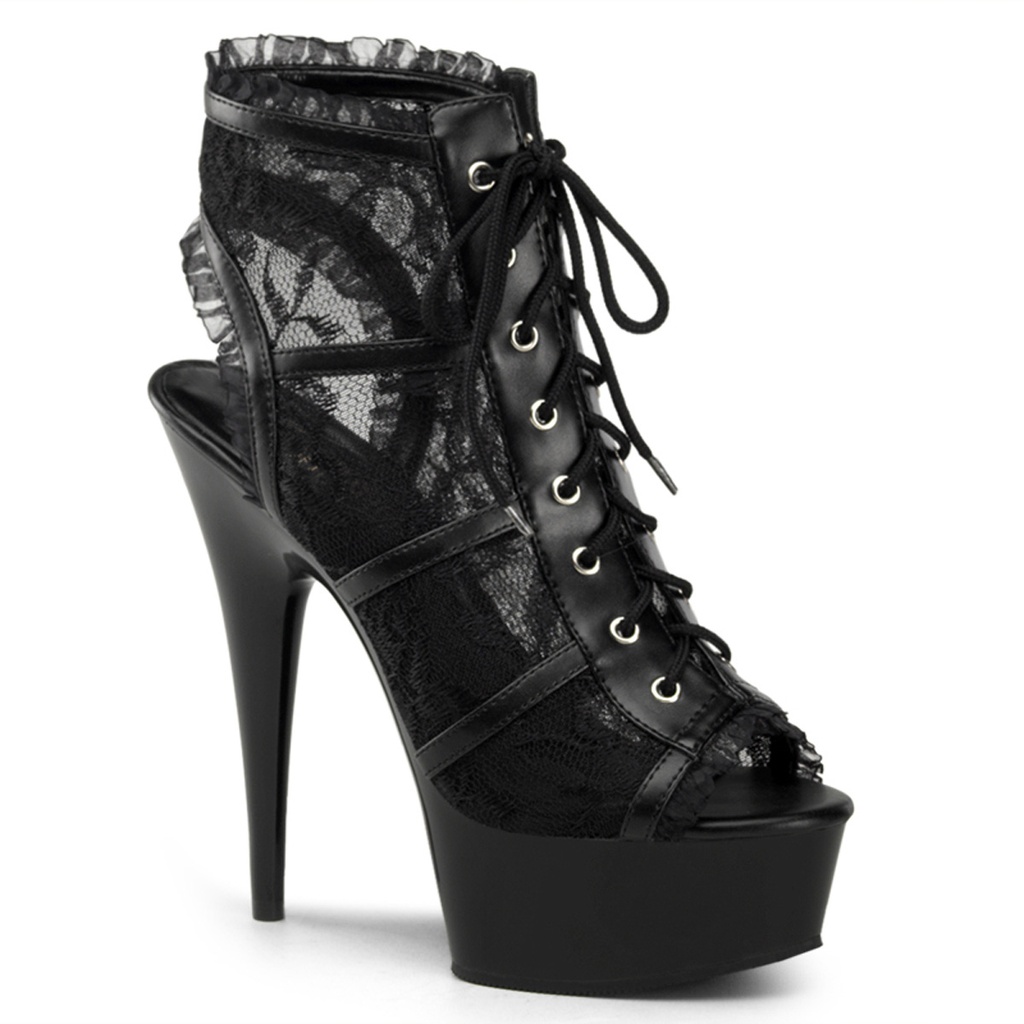 DELIGHT-696LC - PU Schwarz Spitze