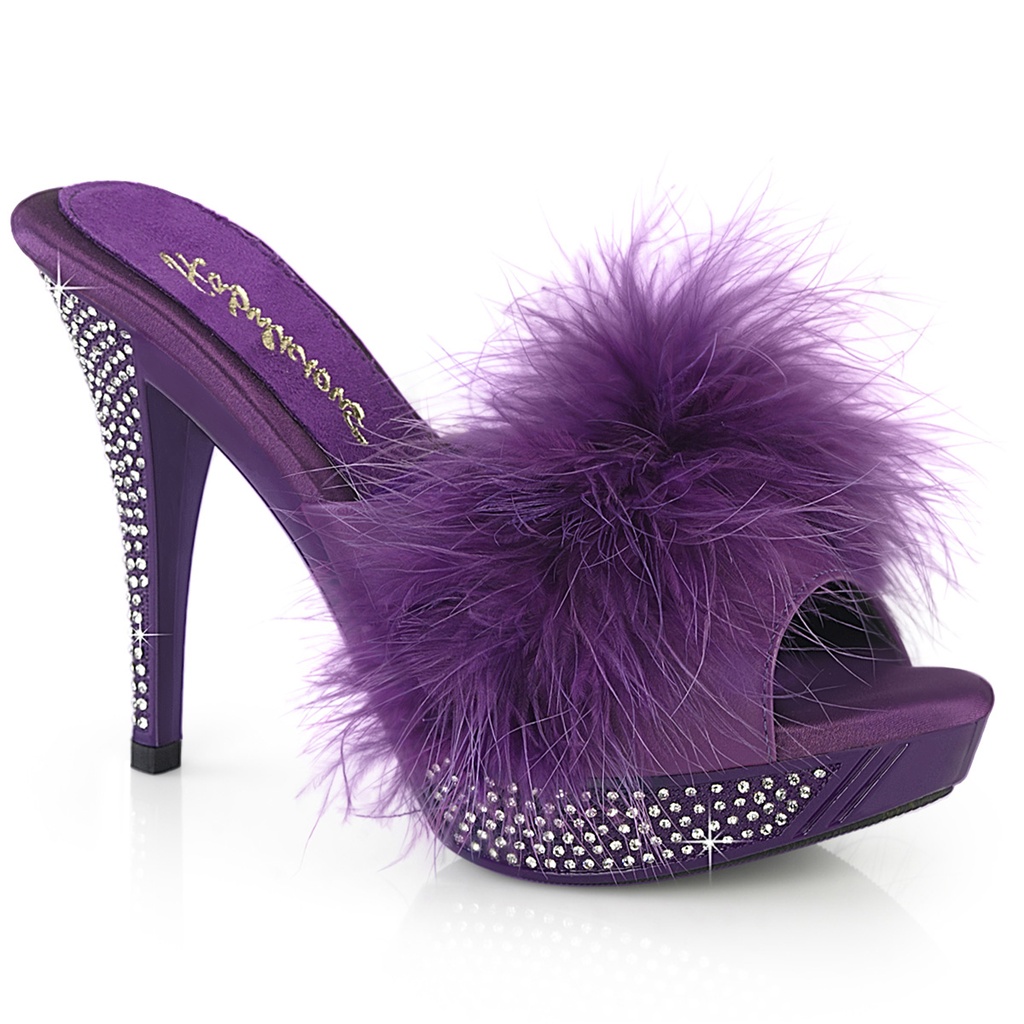 [ELEG401F/PPPU/M-10] ELEGANT-401F - Purple Marabou-Faux Leather/Purple (40/41 US10)