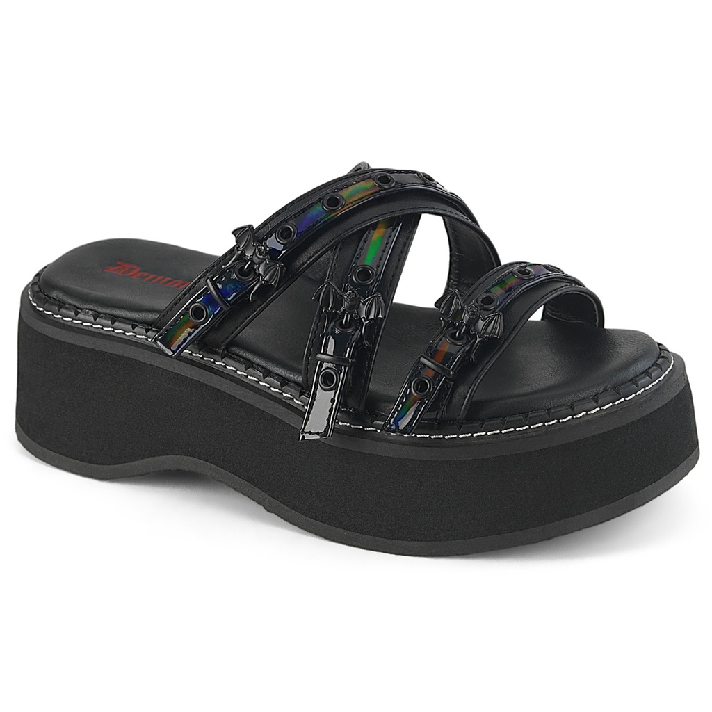 [EMI07/BVL-BHG-10] EMILY-07 - Blk Vegan Leather-Holo Pat (Gr.40/41)