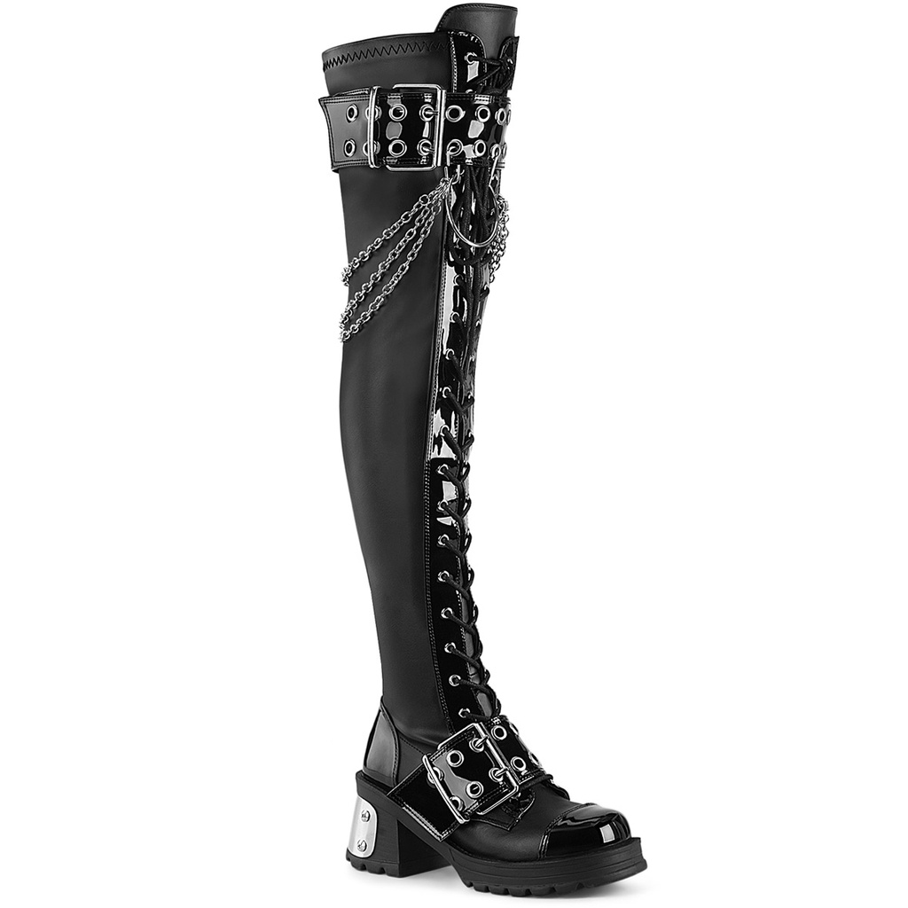 BRATTY-304 - Blk Stretch Vegan Leather