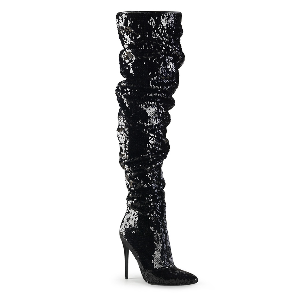 COURTLY-3011 - PU Schwarz Pailletten