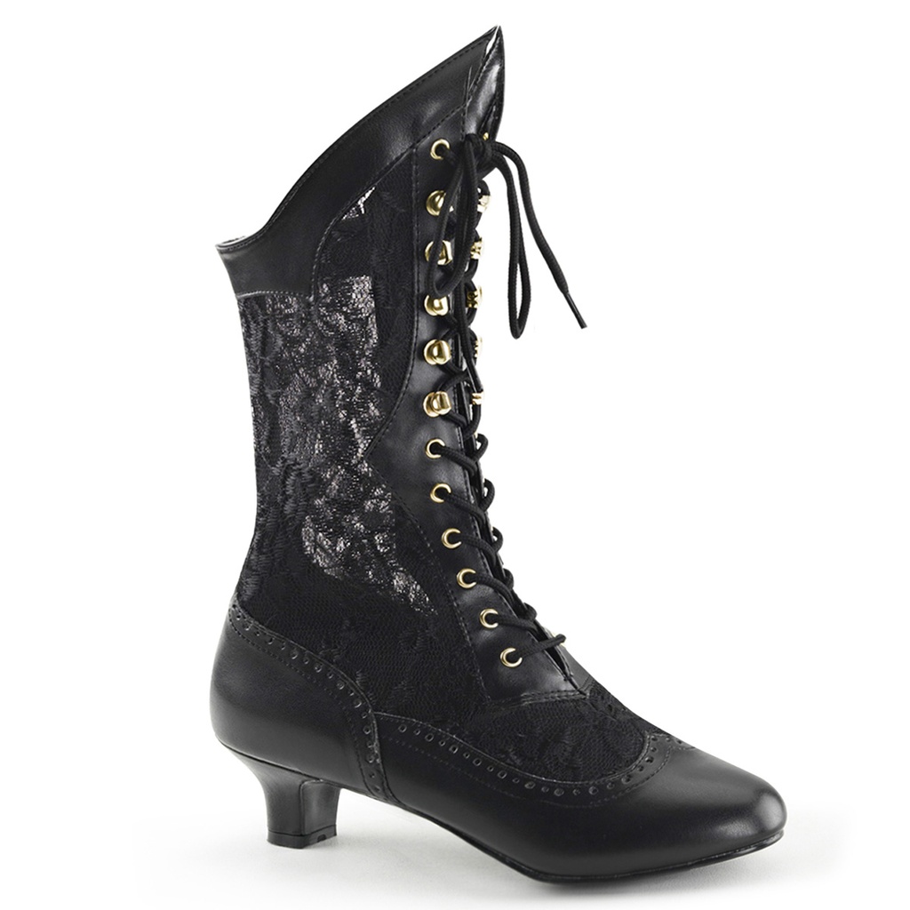 DAME-115 - PU Schwarz Spitze