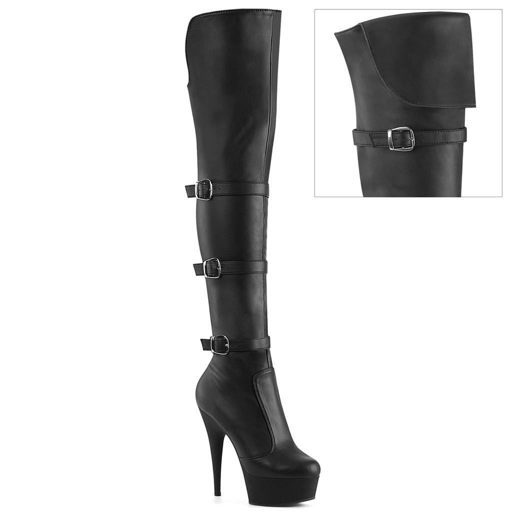 [DEL3018/BPU/M-5] DELIGHT-3018 - Blk Str. Faux Leather/Blk Matte (Gr.35)