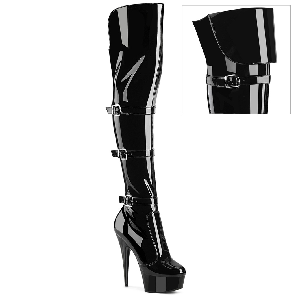 [DEL3018/B/M-10] DELIGHT-3018 - Blk Str. Pat/Blk (40/41 US10)