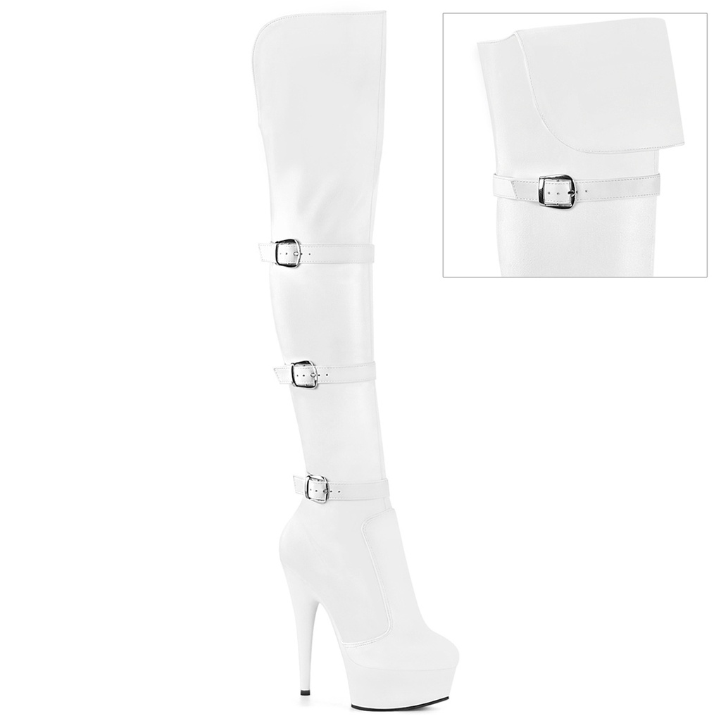 [DEL3018/WPU/M-10] DELIGHT-3018 - Wht Str. Faux Leather/Wht Matte (40/41 US10)