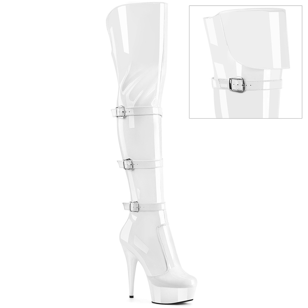 [DEL3018/W/M-10] DELIGHT-3018 - Wht Str. Pat/Wht (40/41 US10)