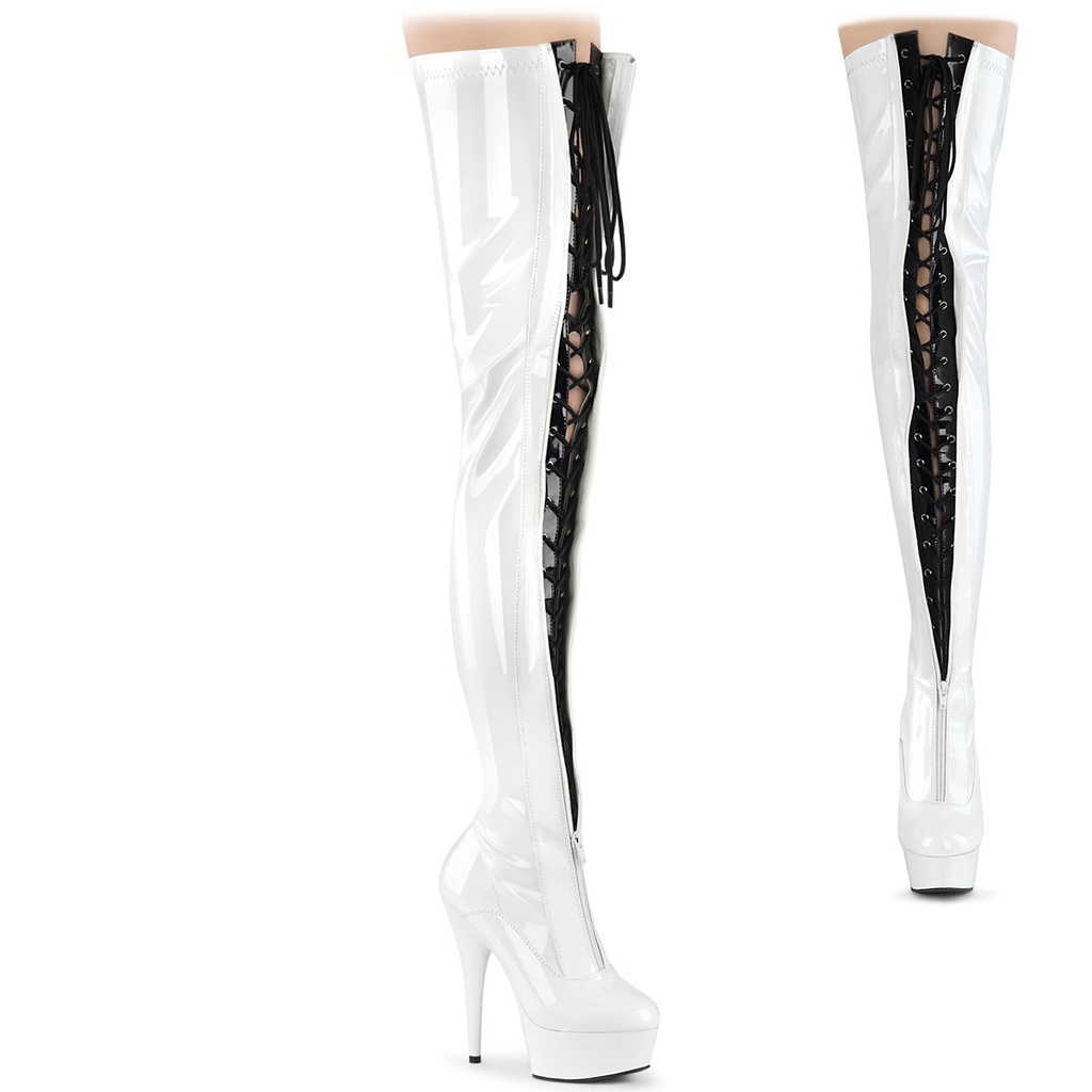 DELIGHT-3027 - Wht-Blk Str. Pat/Wht