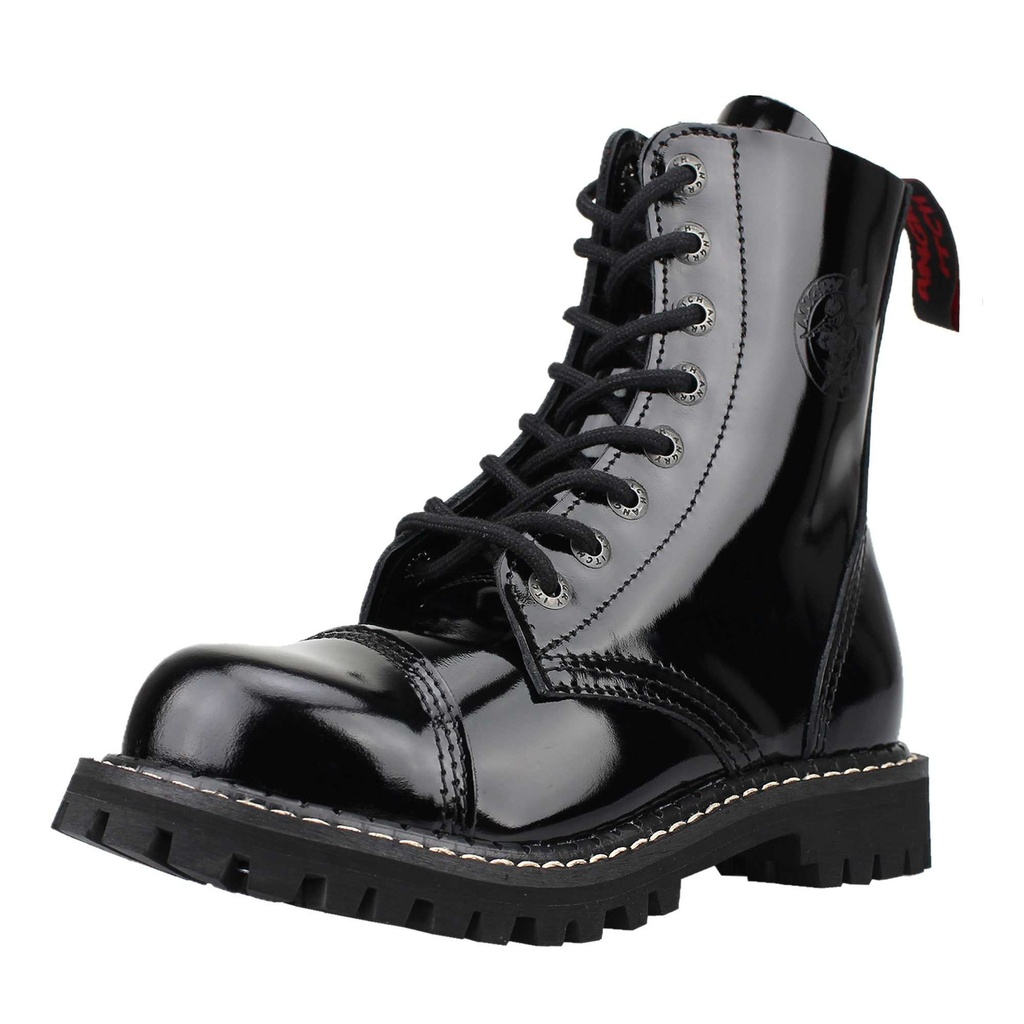 Angry Itch 08-Loch Lackleder Stiefel Schwarz