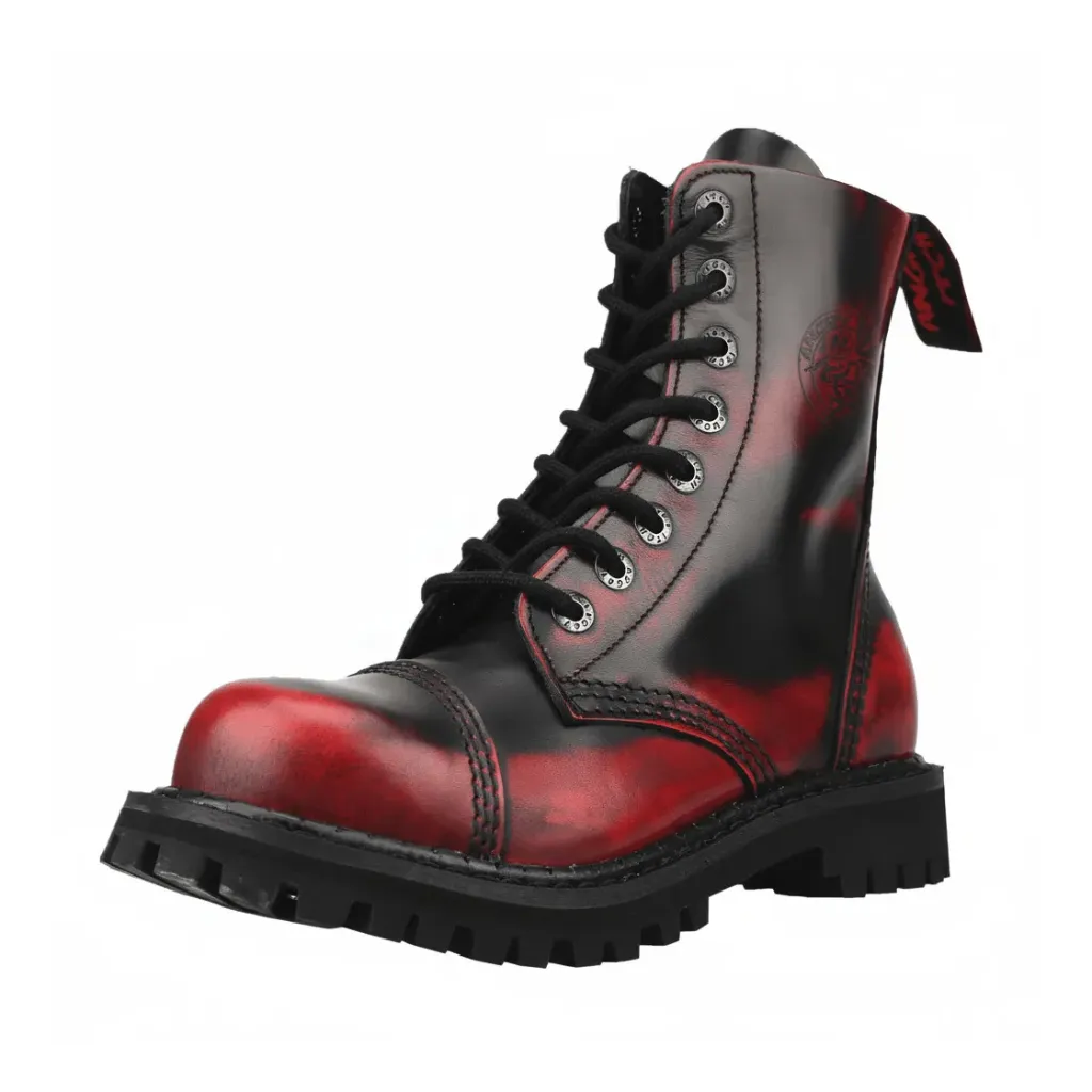 Angry Itch 08-Loch Stiefel Leder Red Rub-Off