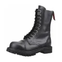 Angry Itch 10-Loch Leder Stiefel Schwarz