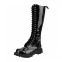 Angry Itch 20-Loch Lackleder Stiefel Schwarz