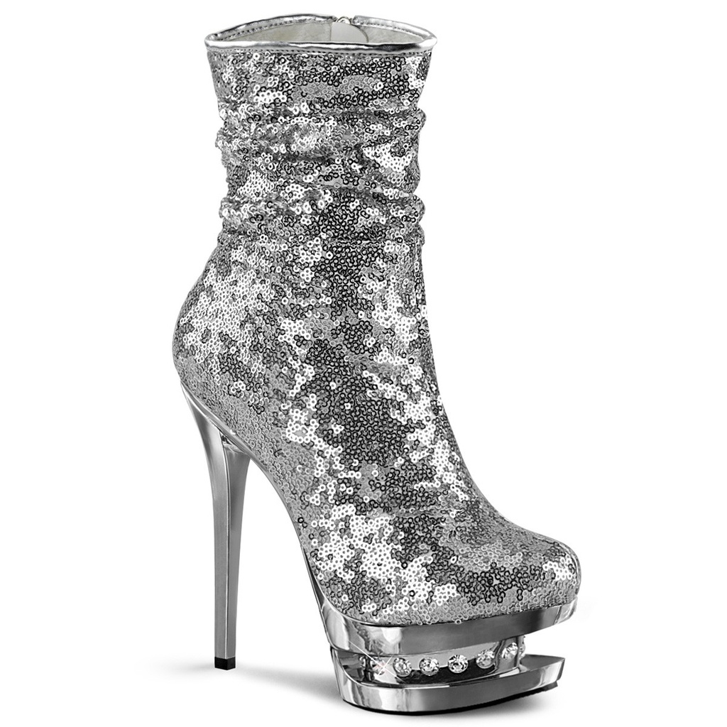 BLONDIE-R-1009 - PU Silber Pailletten Chrom