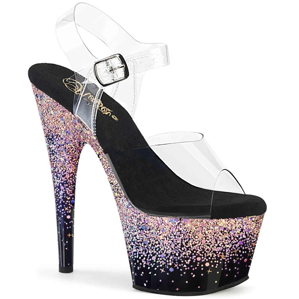 ADORE-708SS - Clr/Blk-Dusty Blush Multi Glitter