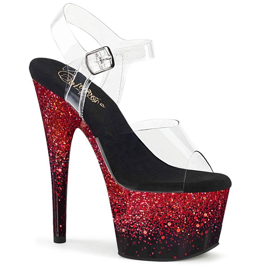 ADORE-708SS - Clr/Blk-Red Glitter
